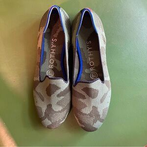 Rothy's Women's Flat Shoes Size 6 The Loafer Green Olive Camo Round Toe Slip On